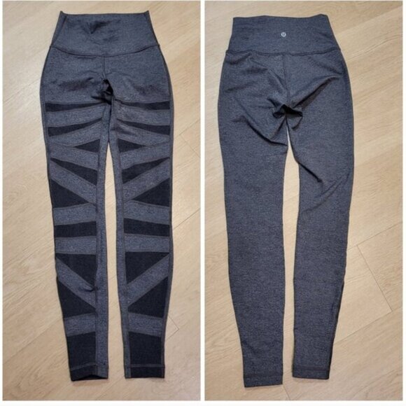 Lululemon Wunder Under Pant Special Edition Tech Mesh 28" Gray Size 4 - Picture 3 of 5